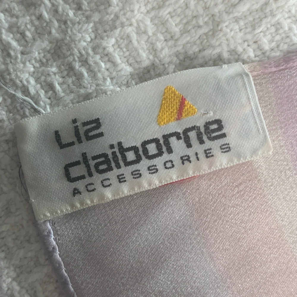 Liz Claiborne vintage silk scarf pastel stripes